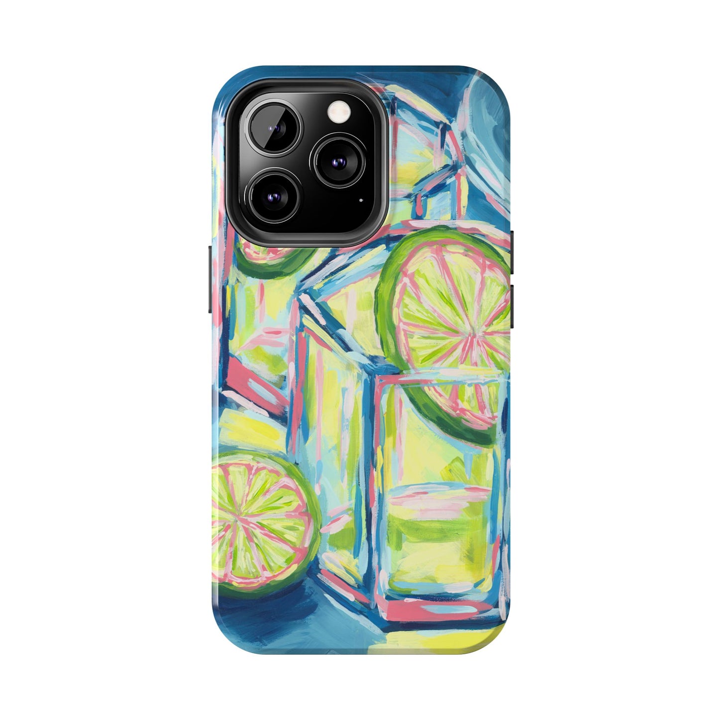 Pink Lime Green Yellow Margaritas Acrylic Tough Phone Case | Various Models Available