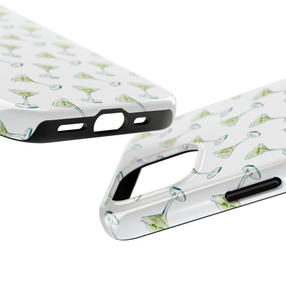 Martini Watercolor Illustrated Tossed Pattern Tough Phone Case | Various Models Available
