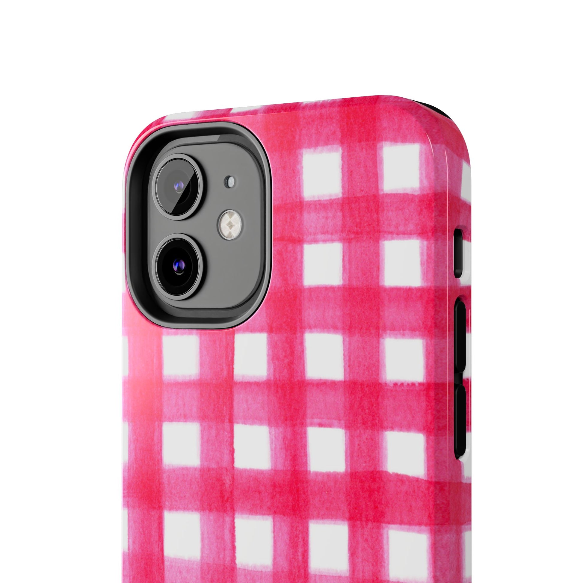 Hot Pink Gingham Watercolor Preppy Tough Phone Case | Various models