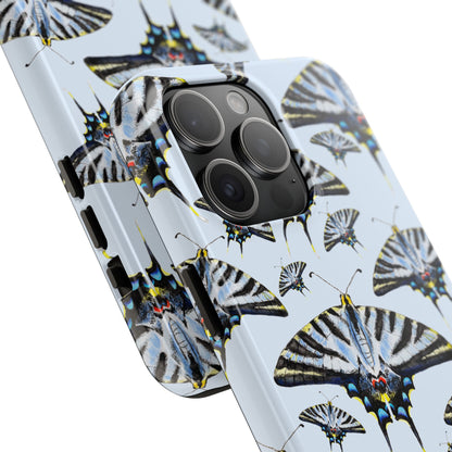 Light Blue Swallowtail Butterflies Watercolor Illustrated Pale Blue Tough Phone Case | Various Models
