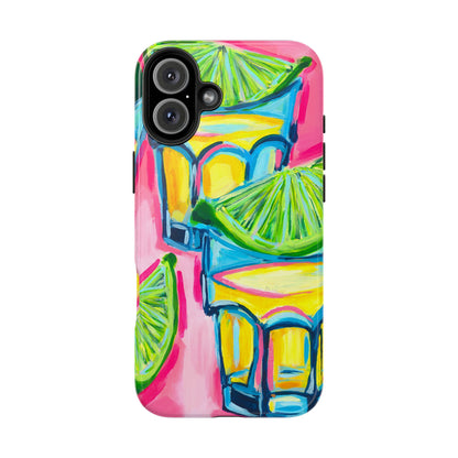 Pink Tequila Shot & Limes Acrylic Tough Phone Case | Various Models Available