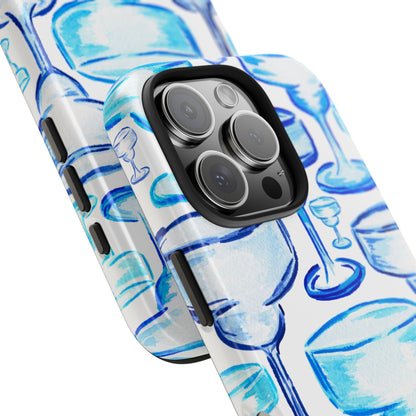 Coastal Shades of Blue Watercolor Margaritas Tough Phone Case | Various Models Available