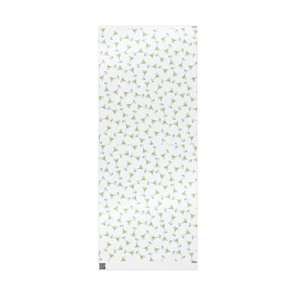 Gift Wrap | Martini Watercolor Illustrated Tossed Pattern | Matte or Glossy 30" x 72" Glossy