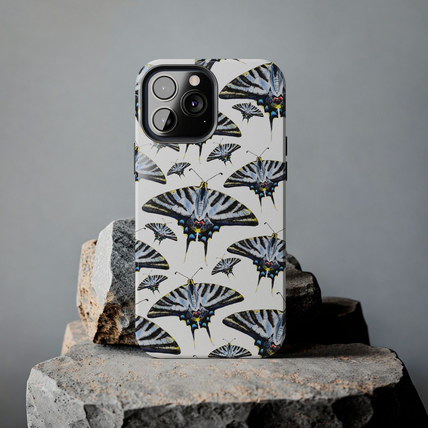 Light Blue Swallowtail Butterflies Watercolor Illustrated Pale Blue Tough Phone Case | Various Models