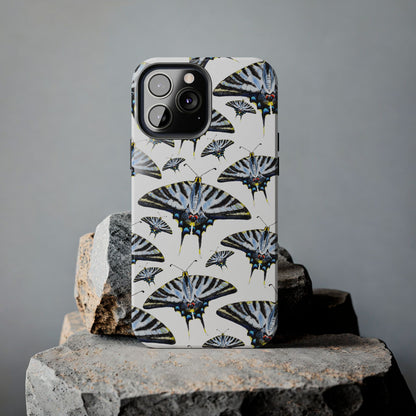 Light Blue Swallowtail Butterflies Watercolor Illustrated Pale Blue Tough Phone Case | Various Models