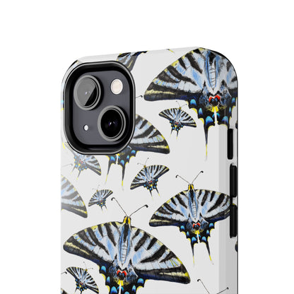 Light Blue Swallowtail Butterflies Watercolor Illustrated Pale Blue Tough Phone Case | Various Models