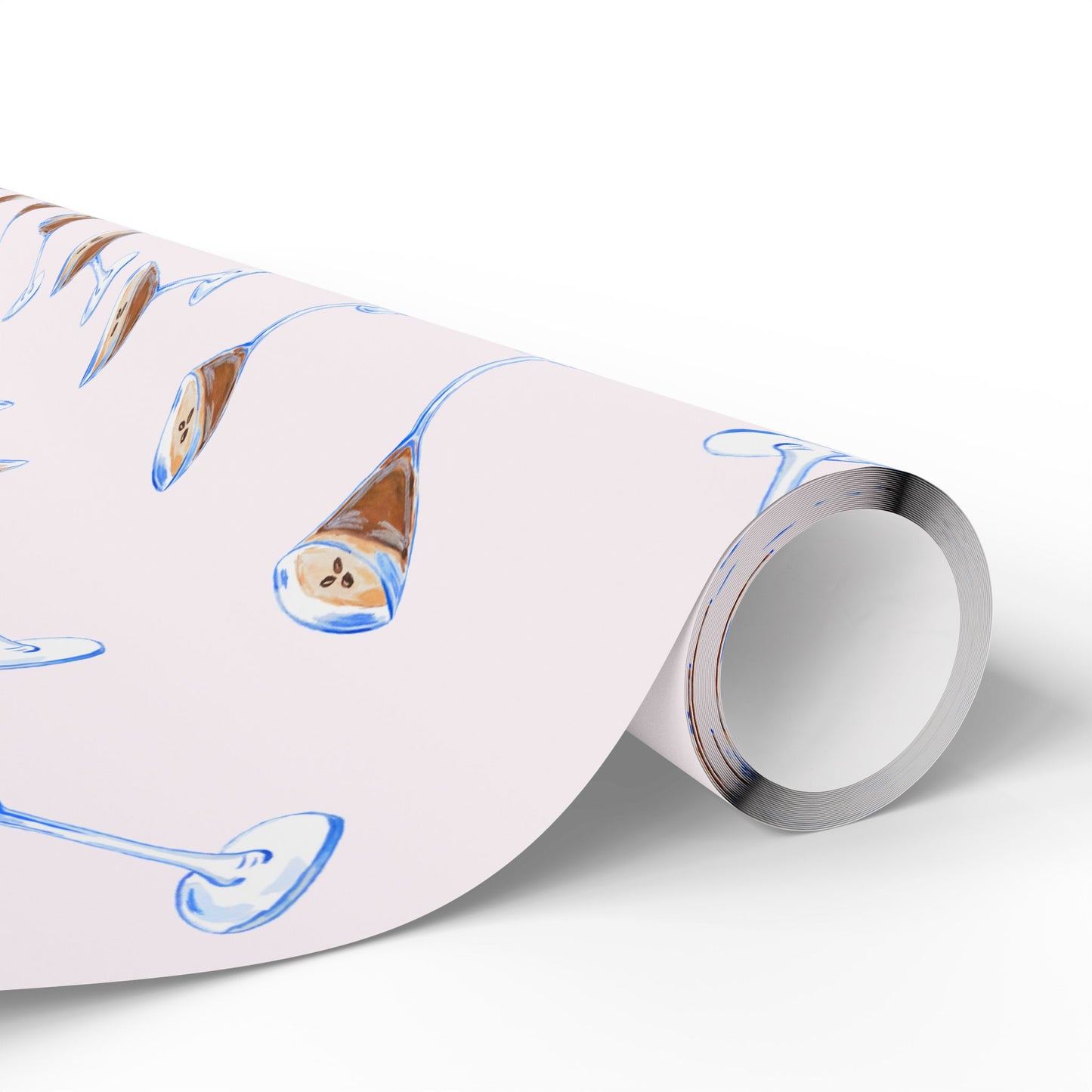 Gift Wrap | Pale Pink Blush Watercolor Espresso Martini Tossed Pattern | Matte or Glossy