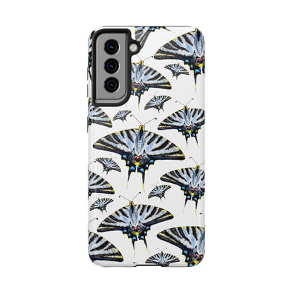 Light Blue Swallowtail Butterflies Watercolor Illustrated Pale Blue Tough Phone Case | Various Models Samsung Galaxy S21