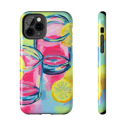 Pink Lemonade Abstract Acrylic Cocktails Tough Phone Case | Various Models Available