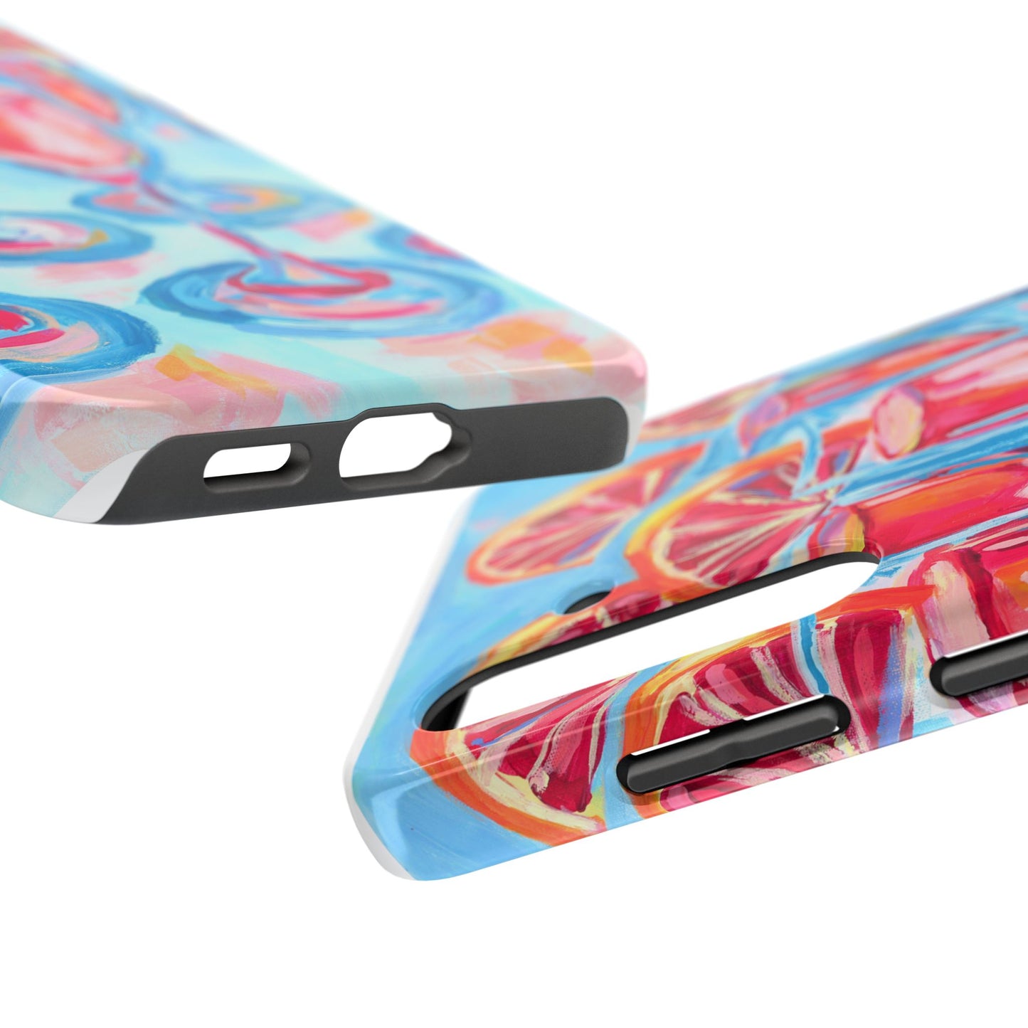 Pink Blood Orange Mimosas Blue Champagne Flute Acrylic Tough Phone Case | Various Models Available