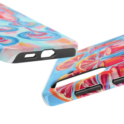 Pink Blood Orange Mimosas Blue Champagne Flute Acrylic Tough Phone Case | Various Models Available