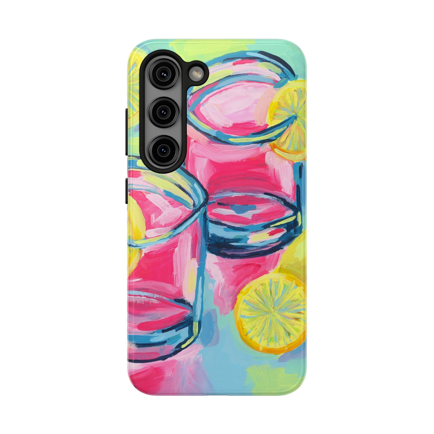 Pink Lemonade Abstract Acrylic Cocktails Tough Phone Case | Various Models Available