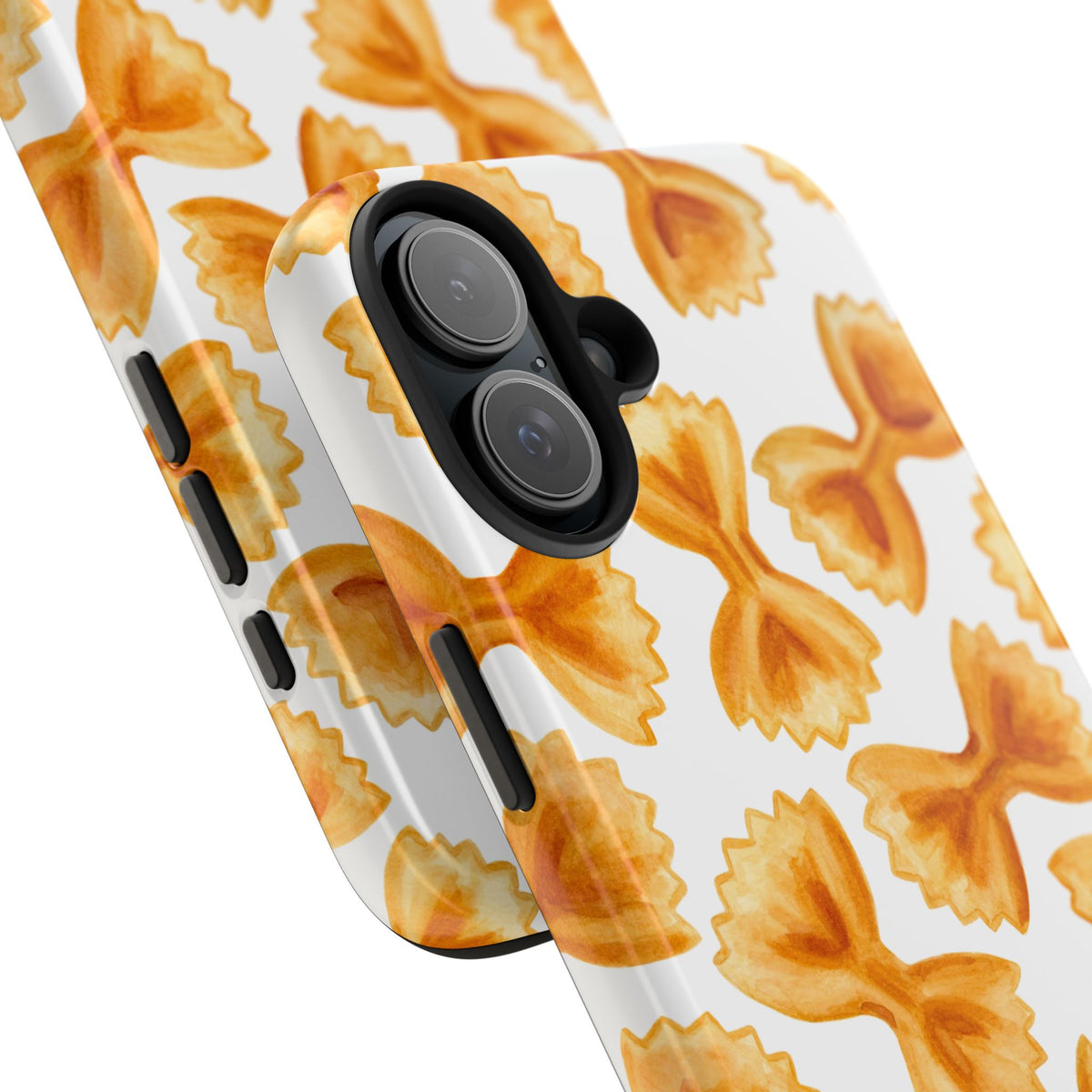 Tossed Farfalle Bow Tie Pasta Watercolor Illustrated White Tough Phone Case | Various Models