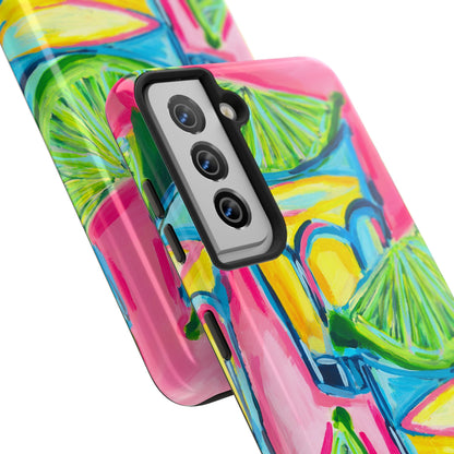 Pink Tequila Shot & Limes Acrylic Tough Phone Case | Various Models Available