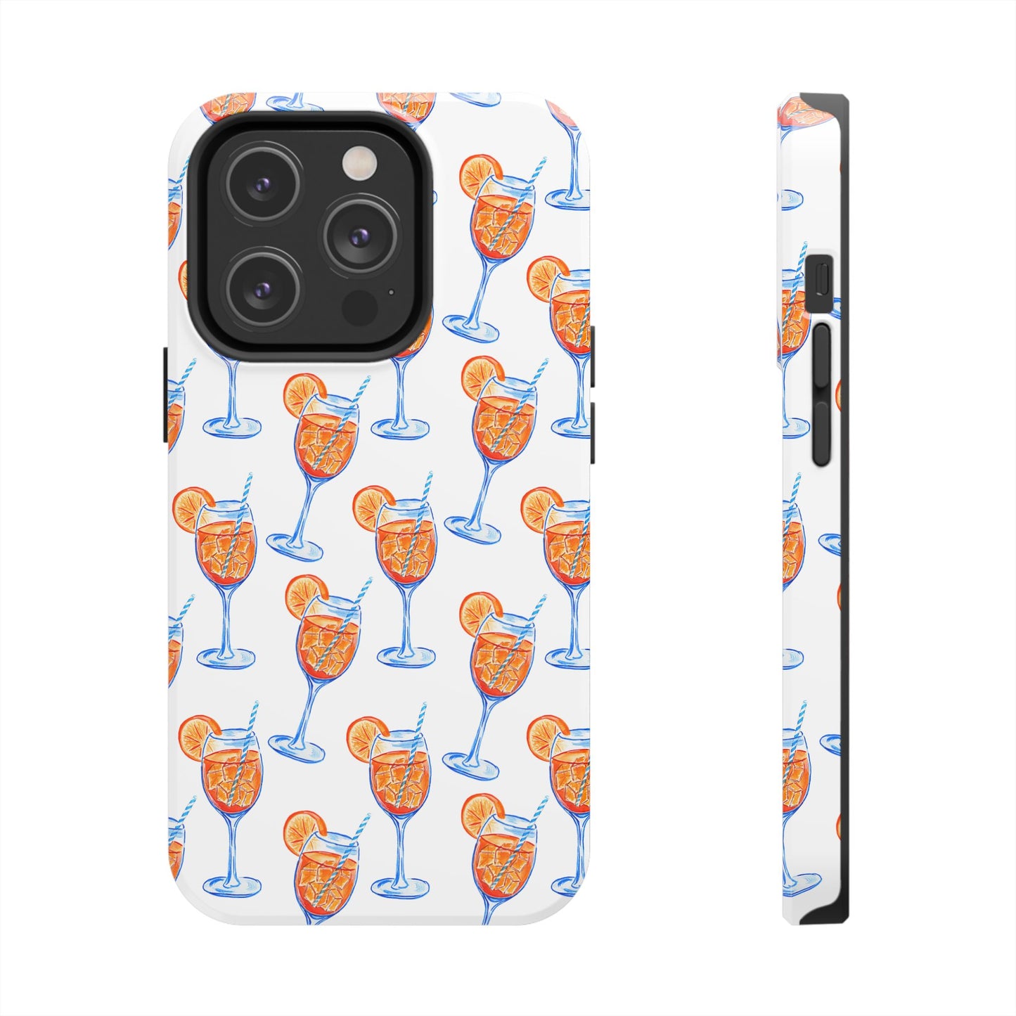 Aperol Spritz Watercolor Patterned Phone Case | Various Models iPhone 14 Pro