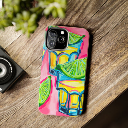 Pink Tequila Shot & Limes Acrylic Tough Phone Case | Various Models Available