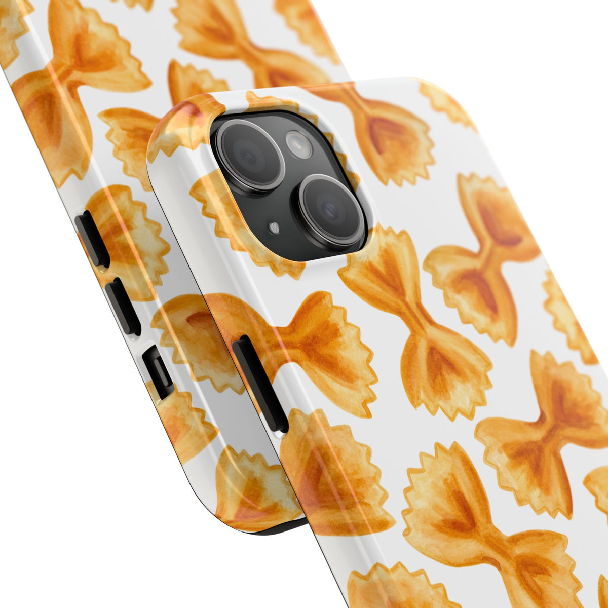 Tossed Farfalle Bow Tie Pasta Watercolor Illustrated White Tough Phone Case | Various Models