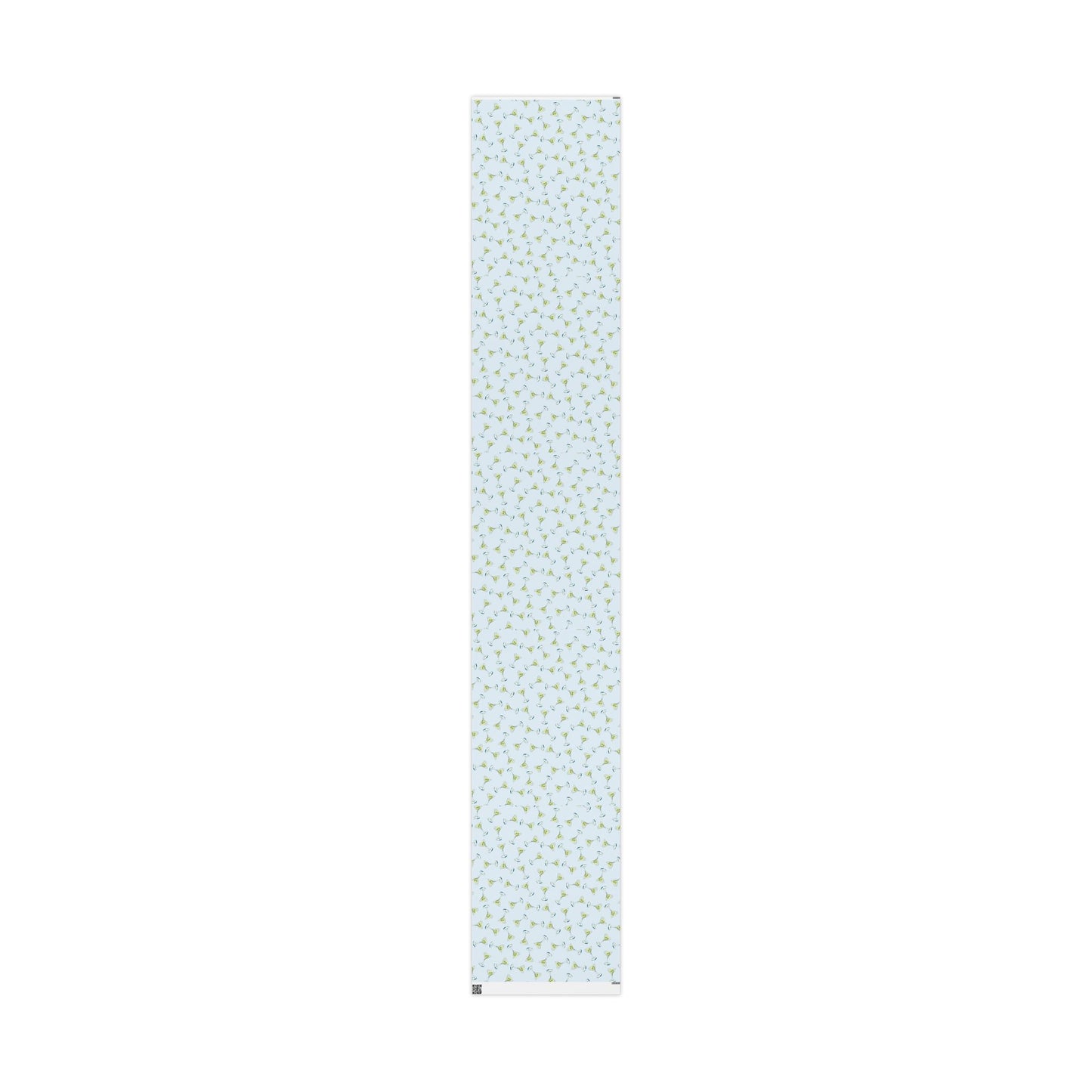 Gift Wrap | Pale Blue Watercolor Martini Tossed Pattern | Matte or Glossy 30" x 180" Matte