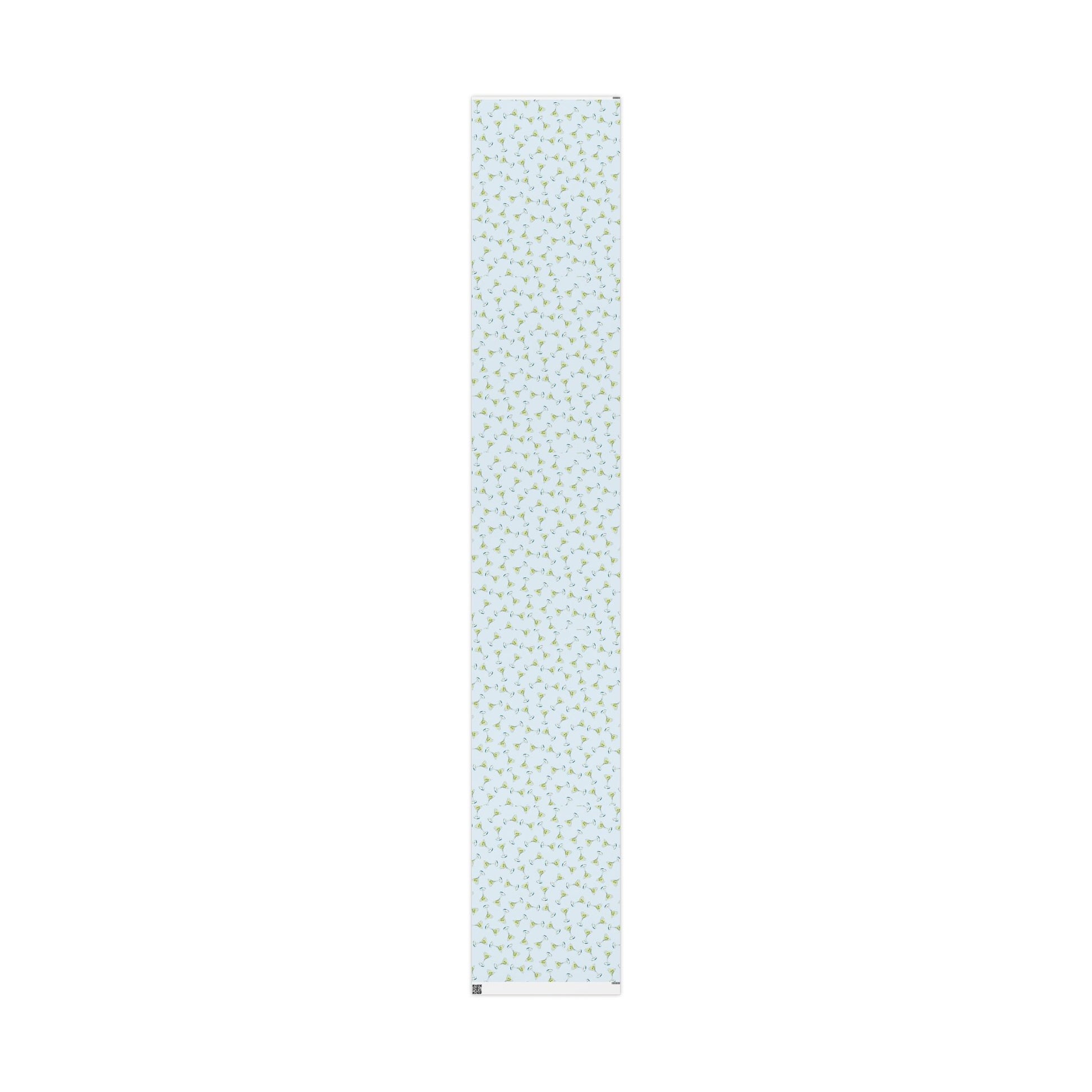 Gift Wrap | Pale Blue Watercolor Martini Tossed Pattern | Matte or Glossy 30" x 180" Matte
