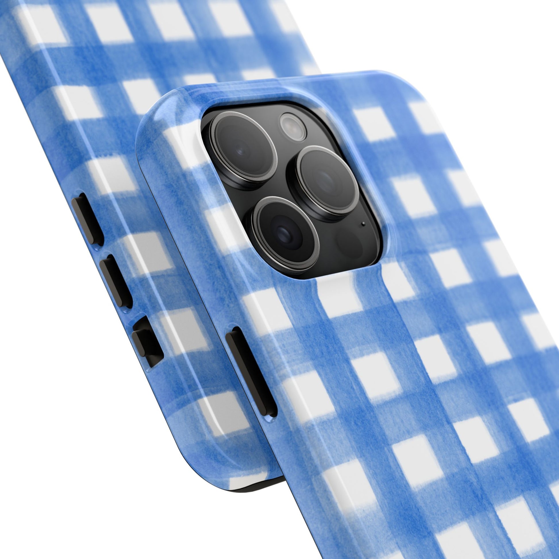 Blue Gingham Watercolor Preppy Tough Phone Case | Various models