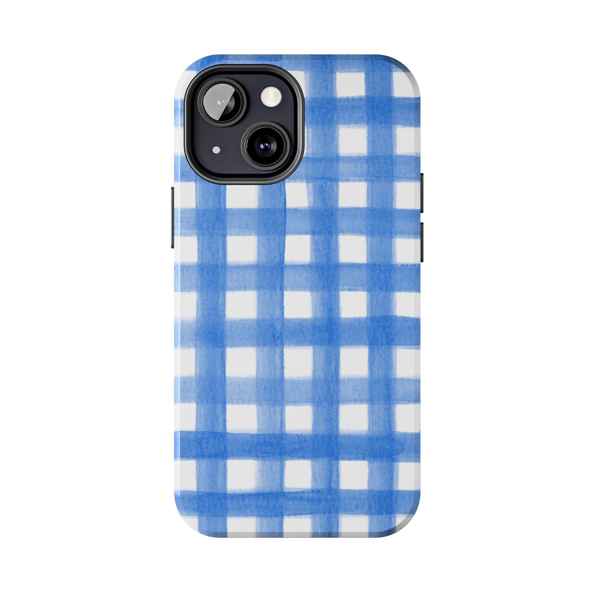 Blue Gingham Watercolor Preppy Tough Phone Case | Various models