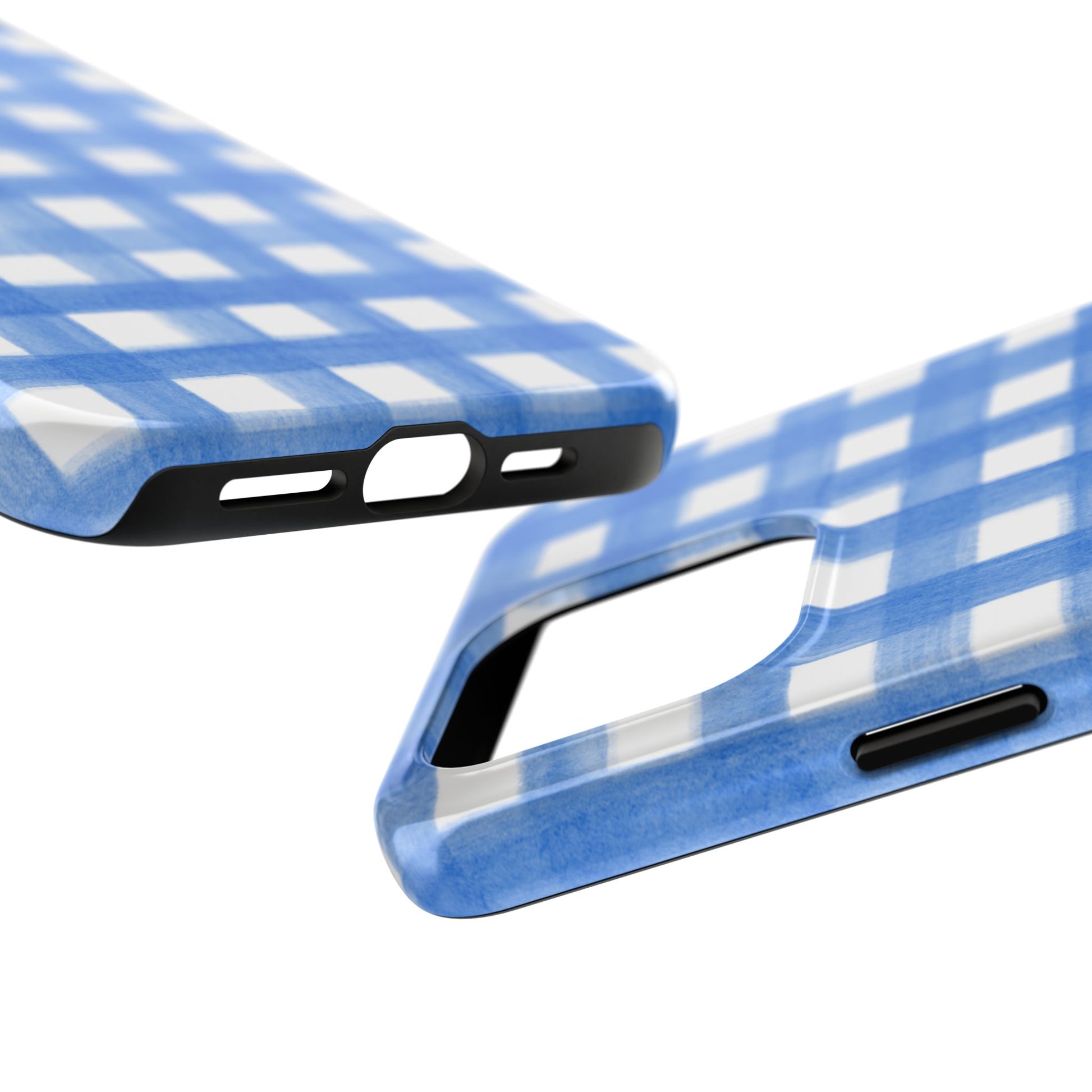 Blue Gingham Watercolor Preppy Tough Phone Case | Various models