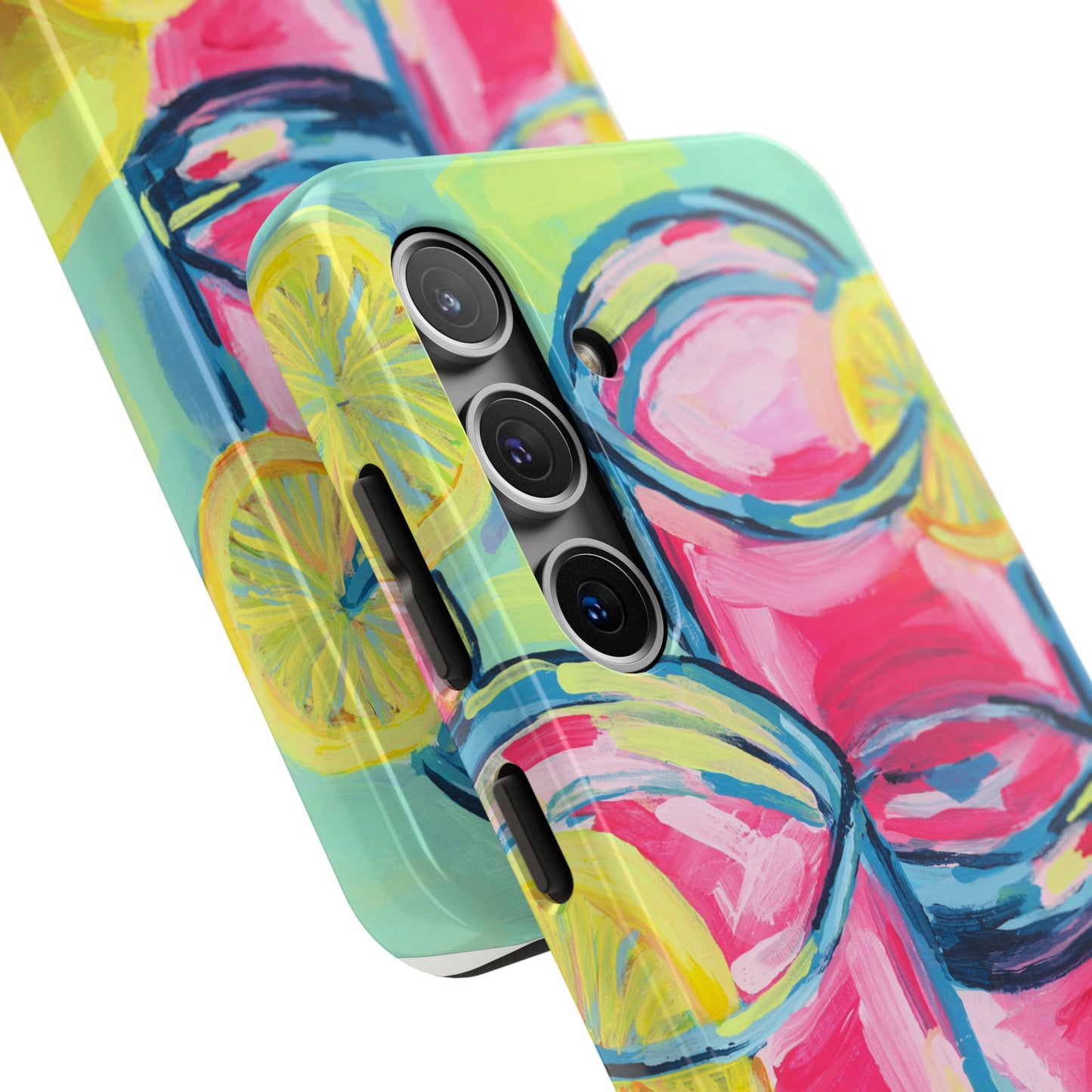 Pink Lemonade Abstract Acrylic Cocktails Tough Phone Case | Various Models Available