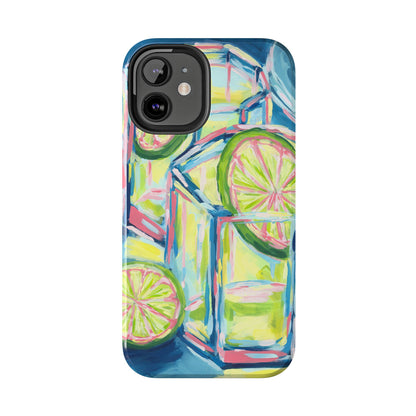Pink Lime Green Yellow Margaritas Acrylic Tough Phone Case | Various Models Available