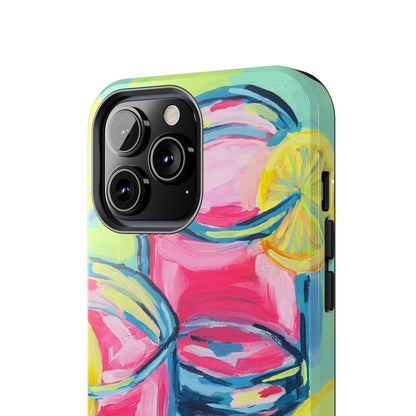 Pink Lemonade Abstract Acrylic Cocktails Tough Phone Case | Various Models Available