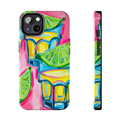 Pink Tequila Shot & Limes Acrylic Tough Phone Case | Various Models Available