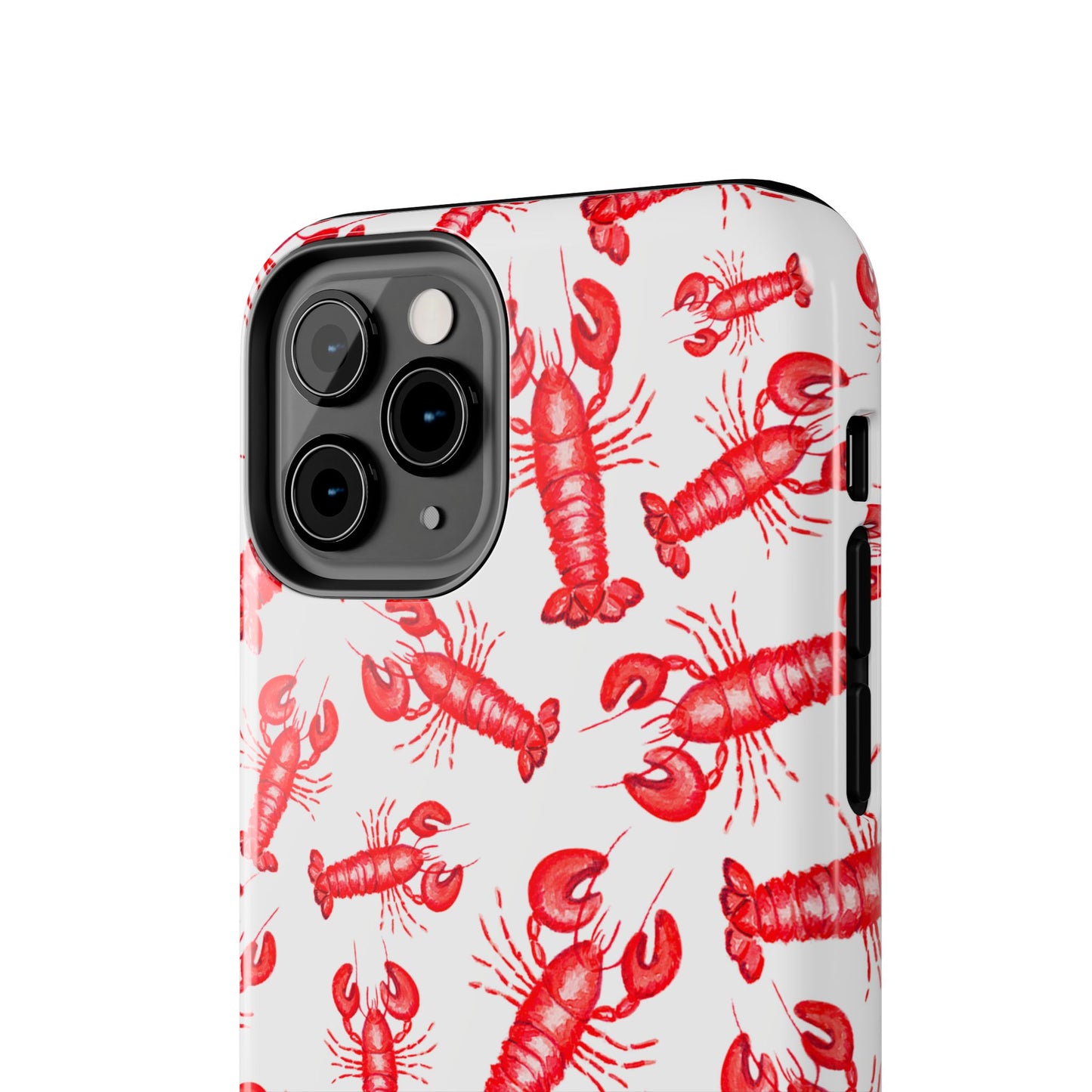 Watercolor Red Lobster Coastal Illustrated Patterned Tough Phone Case | Various Models