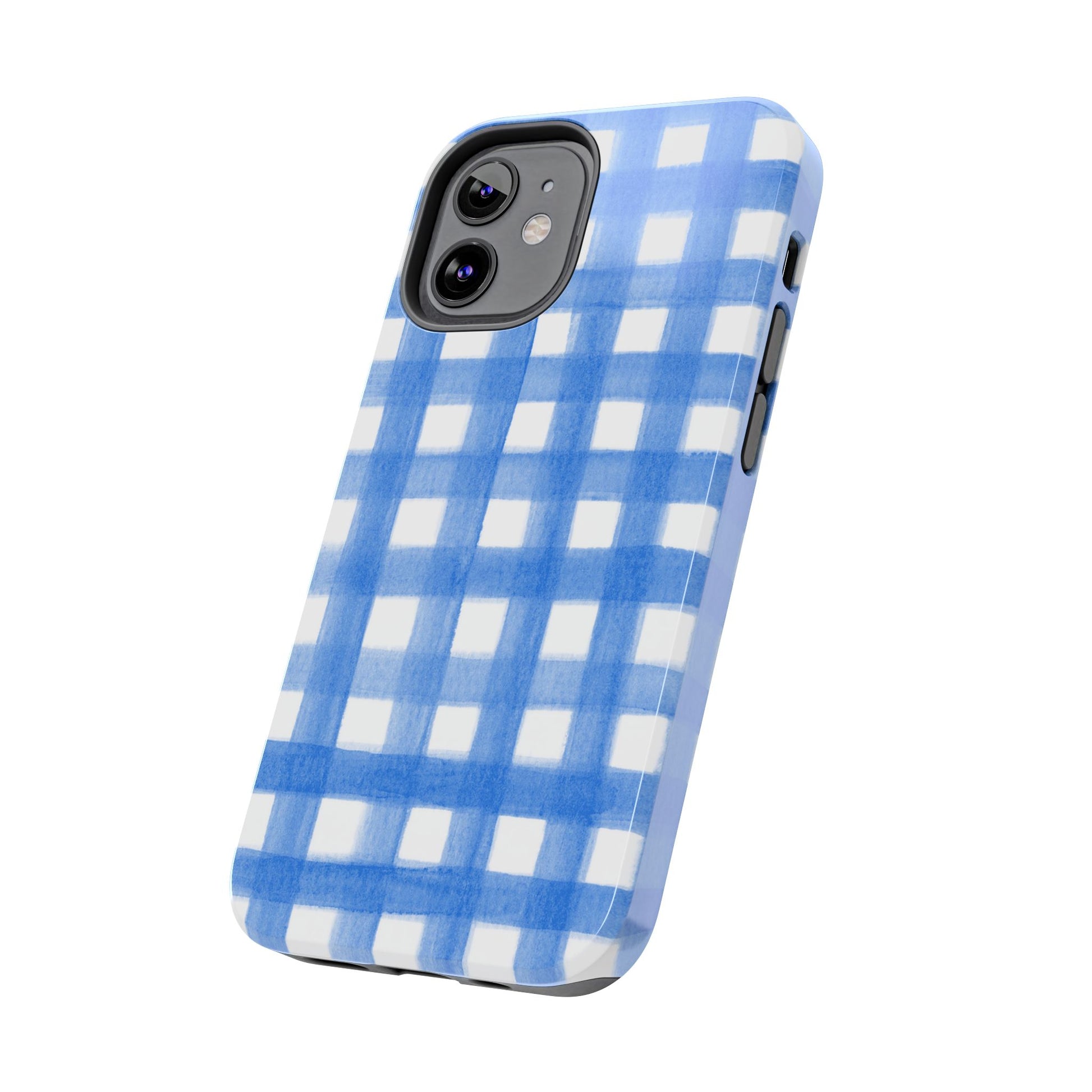 Blue Gingham Watercolor Preppy Tough Phone Case | Various models