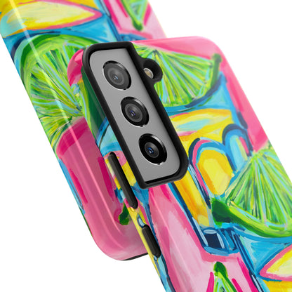 Pink Tequila Shot & Limes Acrylic Tough Phone Case | Various Models Available