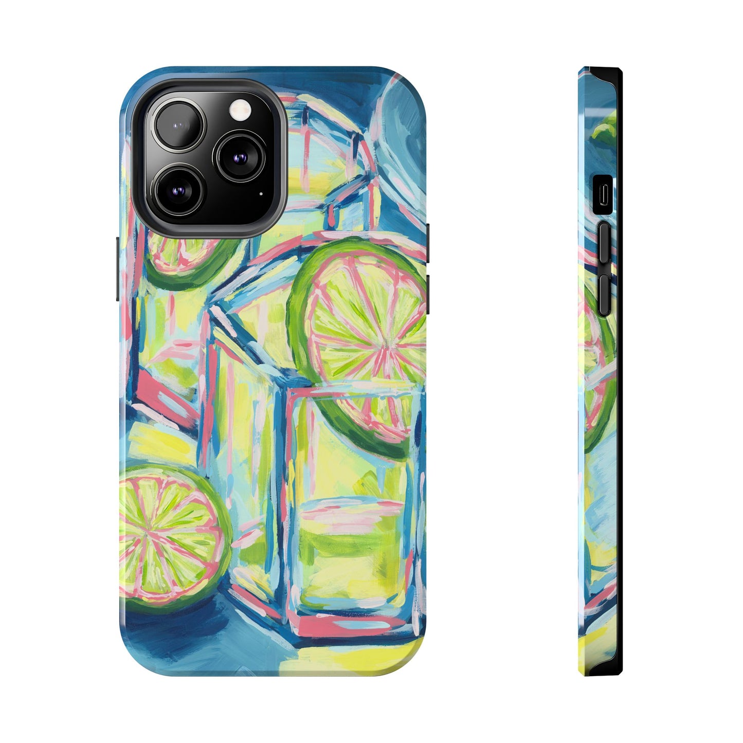Pink Lime Green Yellow Margaritas Acrylic Tough Phone Case | Various Models Available