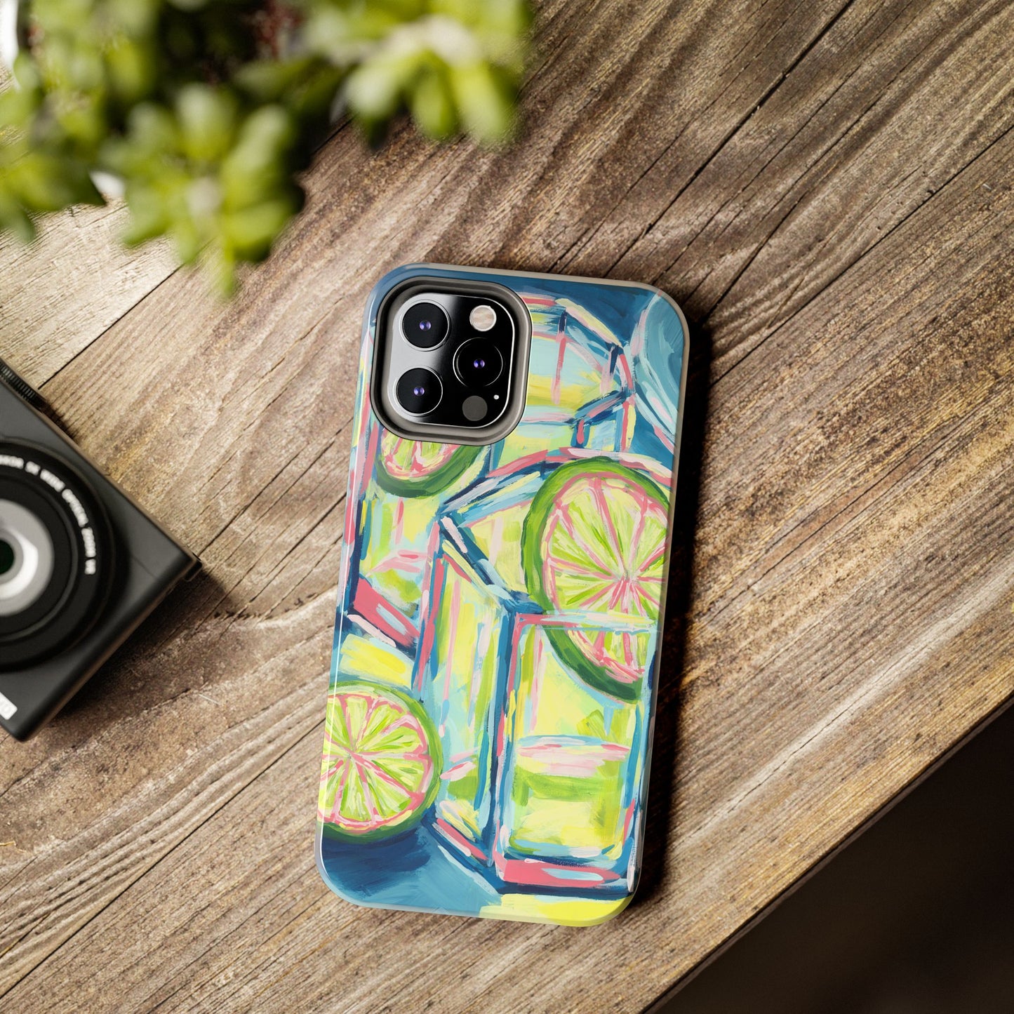 Pink Lime Green Yellow Margaritas Acrylic Tough Phone Case | Various Models Available