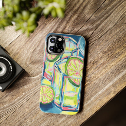 Pink Lime Green Yellow Margaritas Acrylic Tough Phone Case | Various Models Available