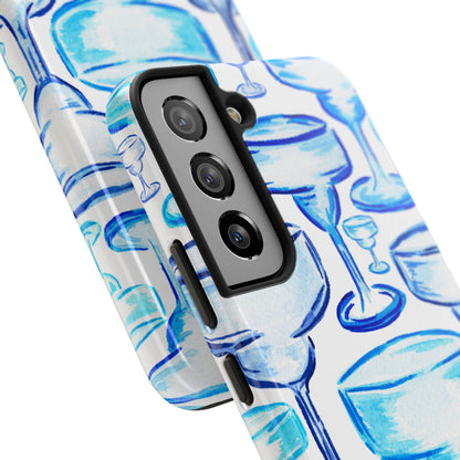 Coastal Shades of Blue Watercolor Margaritas Tough Phone Case | Various Models Available