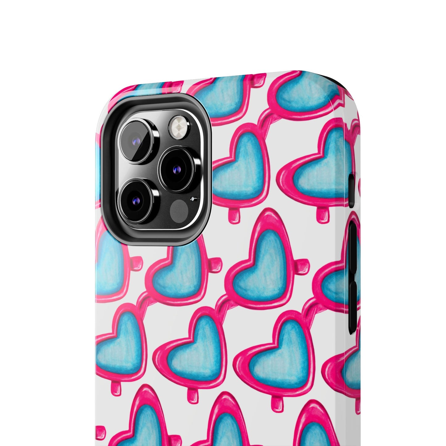 Pink Heart Shaped Sunglasses Watercolor Illustrated Tough Phone Case | Various Models