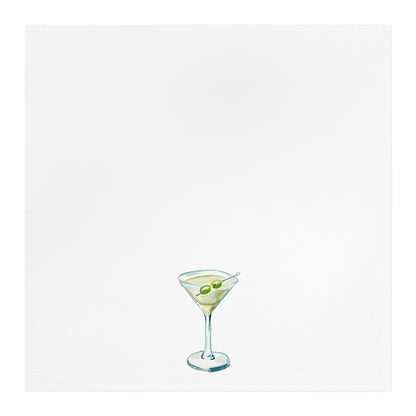 Tea Towel | Martini Cocktail Watercolor Illustration | Fun Kitchen | Cocktail Lover Gift | Barware Decor | Hostess Housewarming Gift