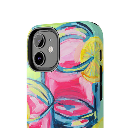 Pink Lemonade Abstract Acrylic Cocktails Tough Phone Case | Various Models Available