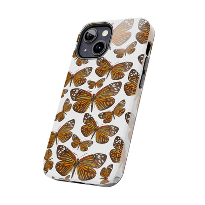 Black & Orange Butterfly Watercolor Illustrated Tossed Pattern Tough Phone Case | Various Models