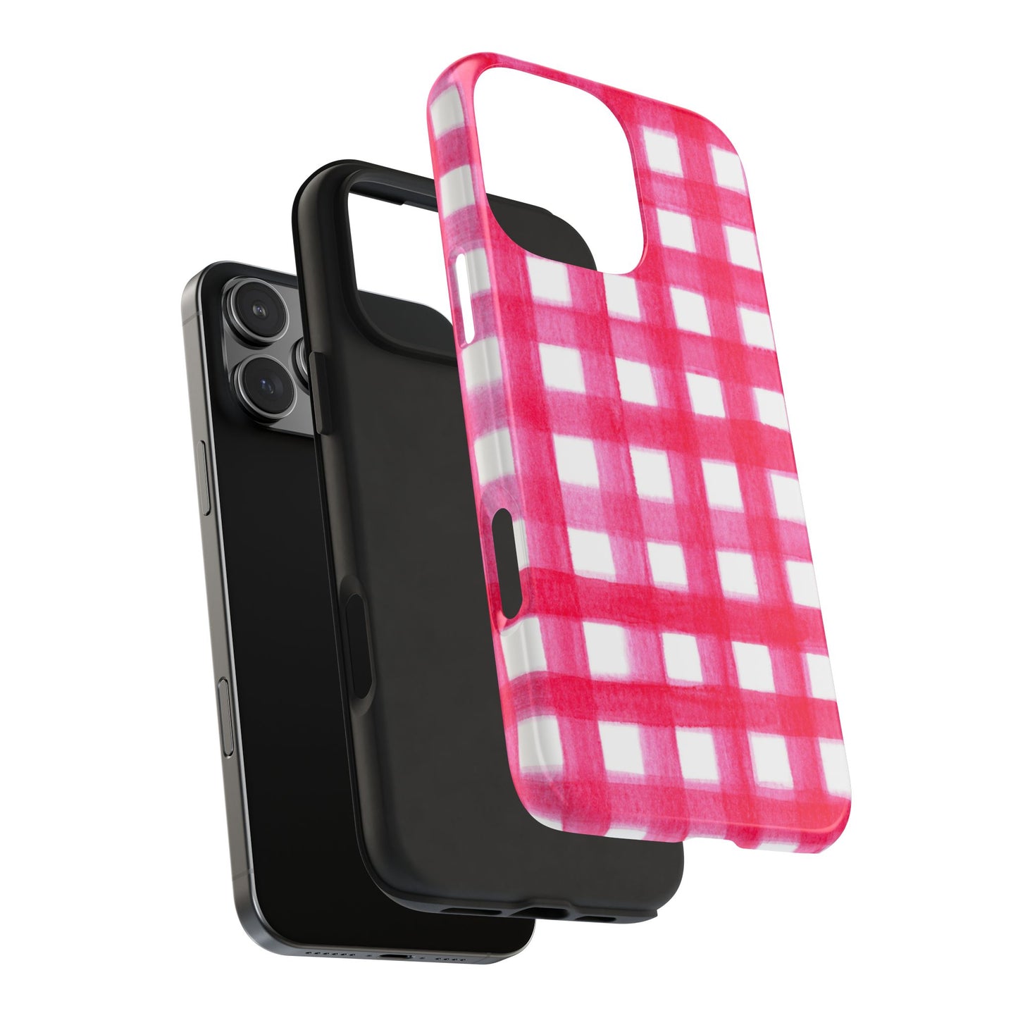 Hot Pink Gingham Watercolor Preppy Tough Phone Case | Various models