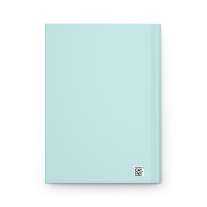 Blue Green Martini Watercolor Illustrated Turquoise Hardcover Lined Journal Matte 8"x 5.75"