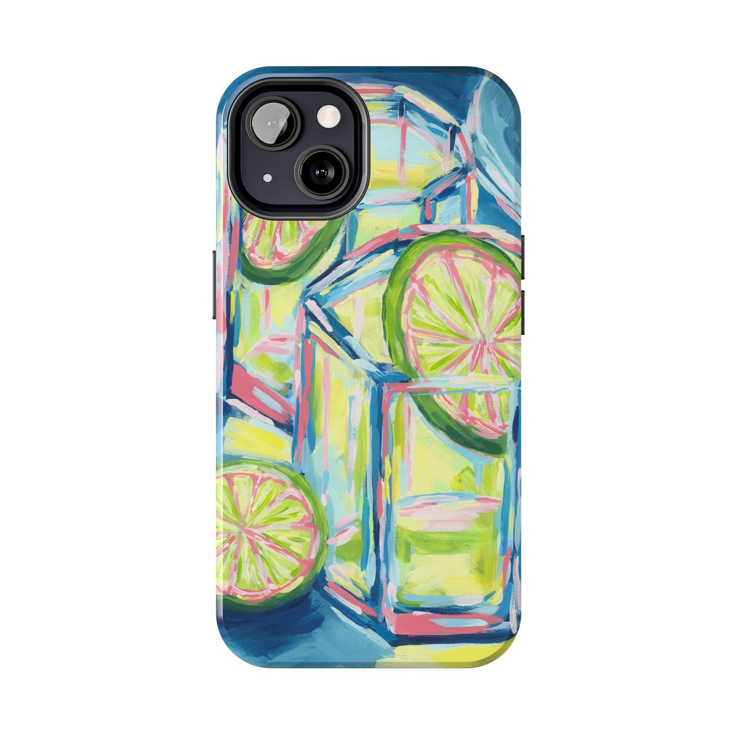 Pink Lime Green Yellow Margaritas Acrylic Tough Phone Case | Various Models Available
