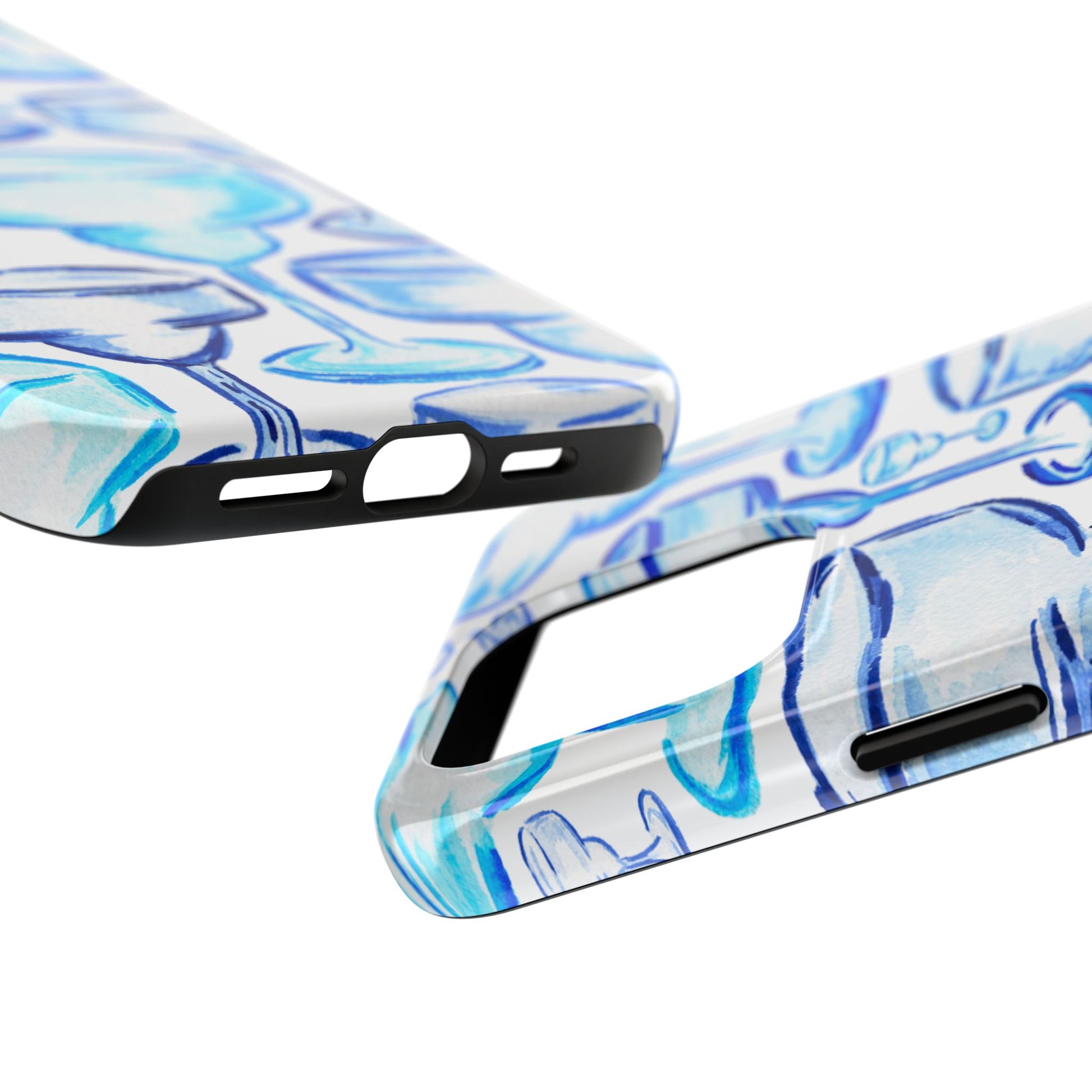 Coastal Shades of Blue Watercolor Margaritas Tough Phone Case | Various Models Available
