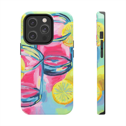 Pink Lemonade Abstract Acrylic Cocktails Tough Phone Case | Various Models Available