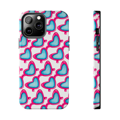 Pink Heart Shaped Sunglasses Watercolor Illustrated Tough Phone Case | Various Models iPhone 13 Pro Max