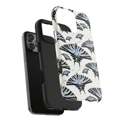Light Blue Swallowtail Butterflies Watercolor Illustrated Pale Blue Tough Phone Case | Various Models