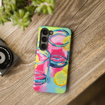 Pink Lemonade Abstract Acrylic Cocktails Tough Phone Case | Various Models Available