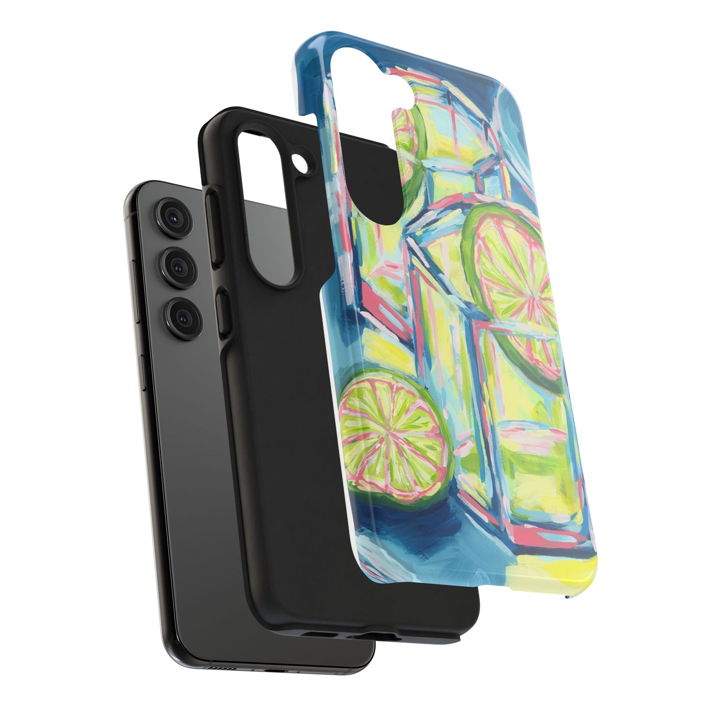 Pink Lime Green Yellow Margaritas Acrylic Tough Phone Case | Various Models Available